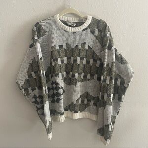 Vintage Men's Geometric Pattern Sweater